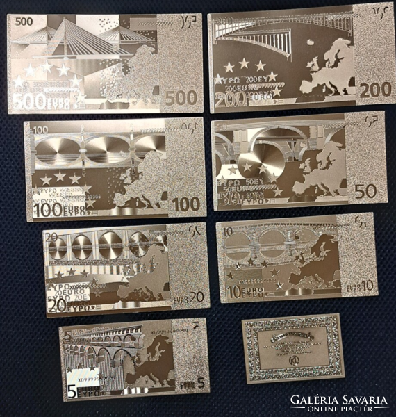 24-carat gold-plated euro banknote, replica