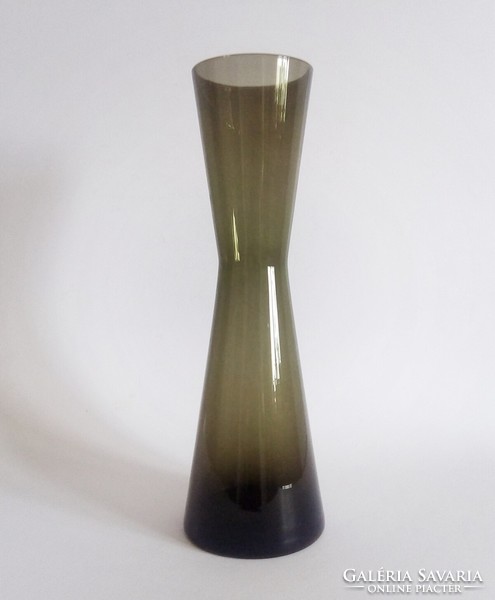 Wilhelm Wagenfeld nagyobb WMF bauhaus turmalin üveg váza, 1960's