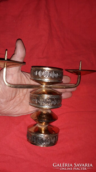 Old picture gallery tailor Gyula industrial artist copper 3-prong candle holder flawless according to the pictures