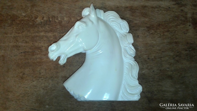 Glazed plaster horse bust