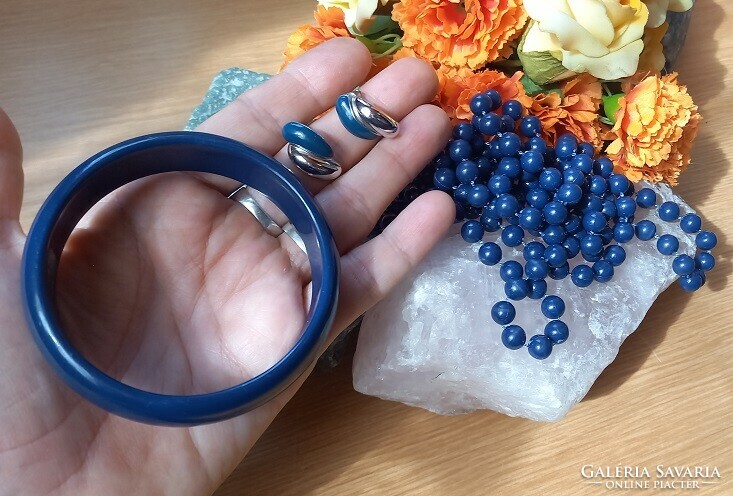 Jewelry fair! 54. Set - long blue necklace, bracelet and earrings