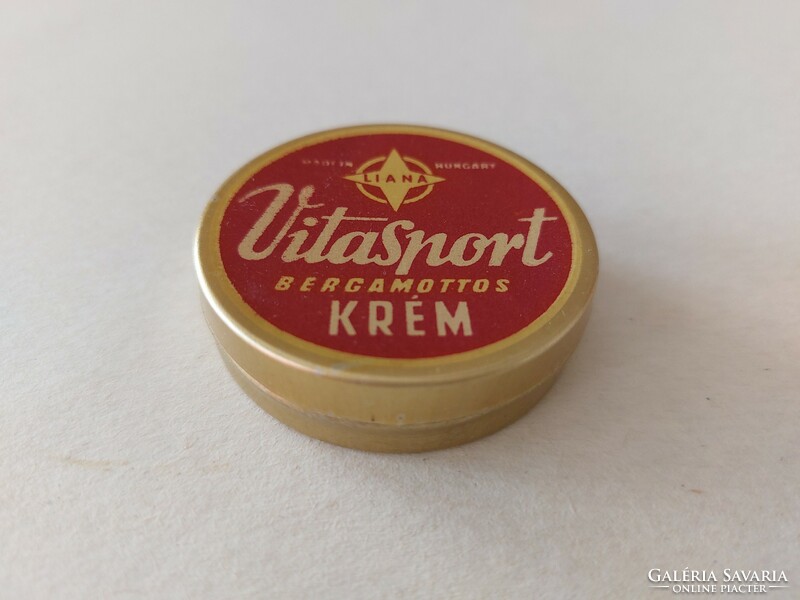 Régi fémdoboz Liana Vitasport bergamottos krém vintage doboz