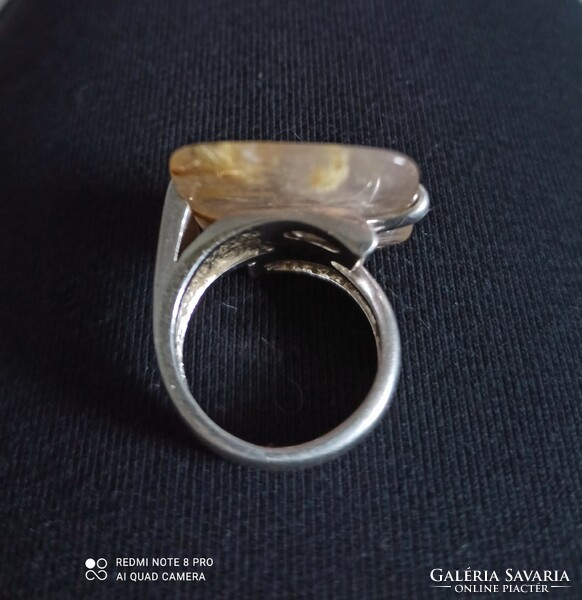 Silver ring/ rutile quartz
