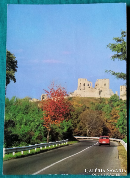Csesznek, várrom, használt képeslap, 1985