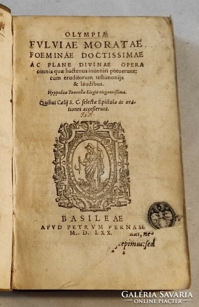 Olympia fulvia moratae: orationes, dialogi, epistolae, carmina...(Collected work. Basel, 1570)