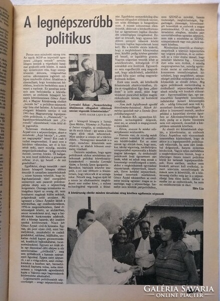 Képes Újság magazin 1992/1 Göncz Árpád Temessy Hédi ROVKI Michael Jackson Dánia