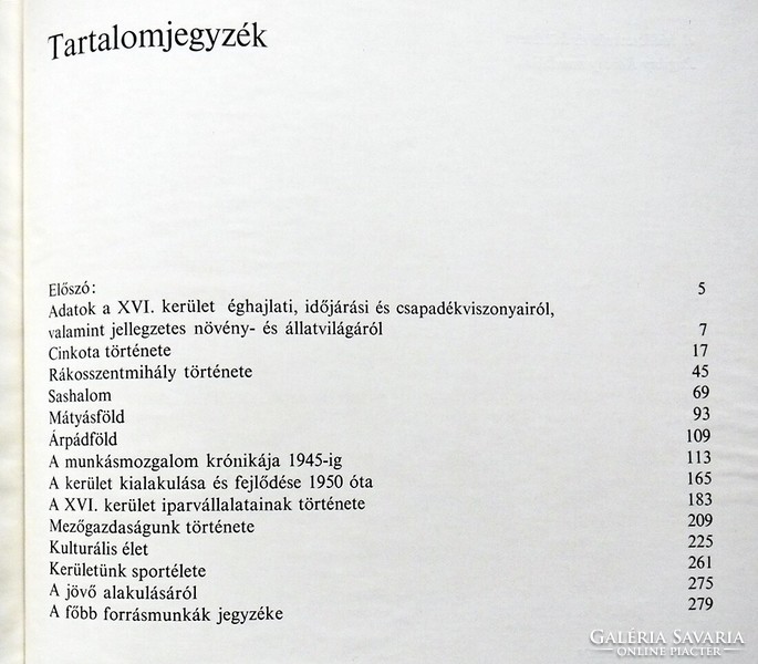 A XVI. kerület története; dedikált