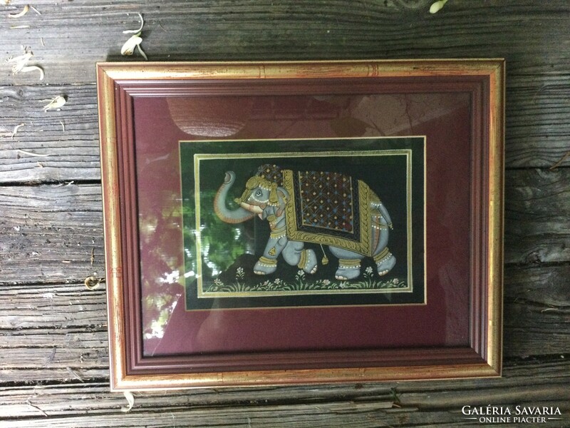 Indiai kézzel festett képek bekeretezve elefánt