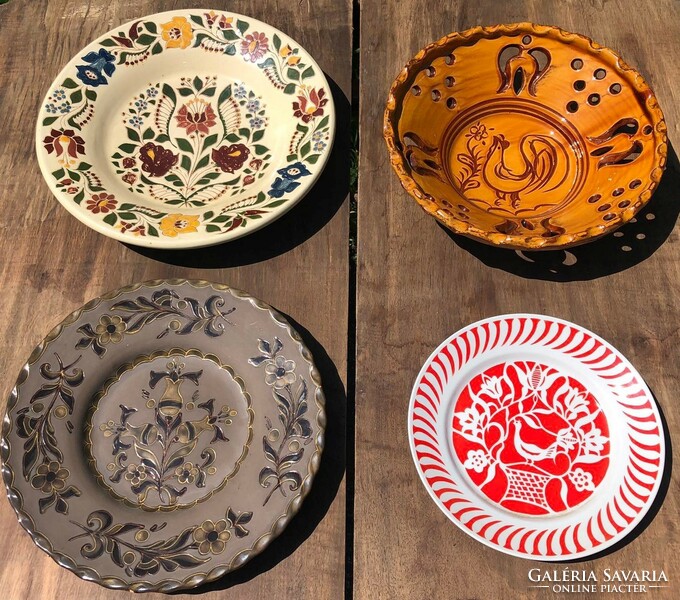Folk ceramic bowl, plate.
