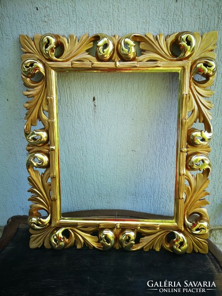 Antik Florentin Faragott aranyozott képkeret keret tükör keret festmény Luxus. Álló vagy fekvő keret