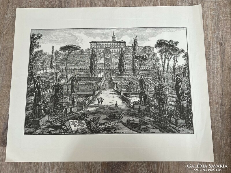 G. Piranesi veduta della villa estinse intivoli print etching copperplate