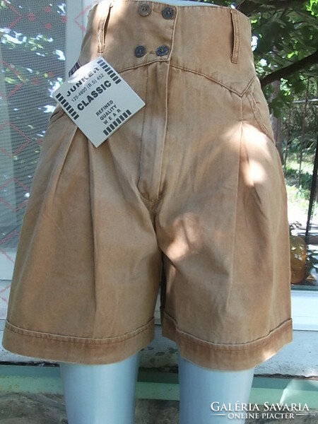 Pretty short, trouser skirt style, denim canvas s-filigree for ladies, girls-smoky brown