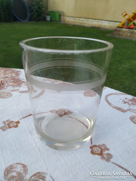 2 antique thick-bottomed glass cups for sale!