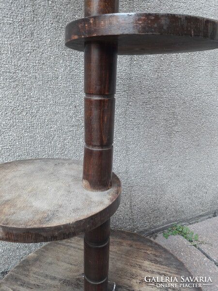 Antique old art deco hardwood adjustable plate flower holder stand statue postmens