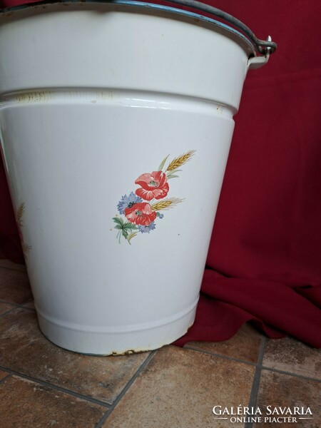 Rare Bonyhád enameled enameled bucket legacy antique nostalgia water bucket