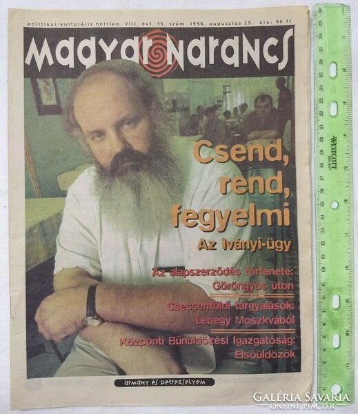 Magyar Narancs magazin 1996/35 Iványi Gábor Bíró Gáspár Pepsi Sziget alapszerződés