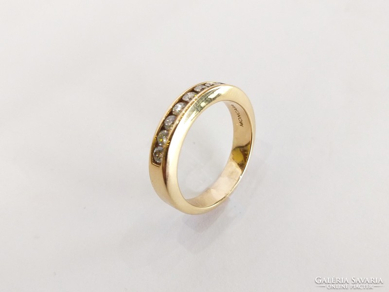 14K. 8 Pcs. Moncara diamond, brill stone women's gold ring (no.: 37)