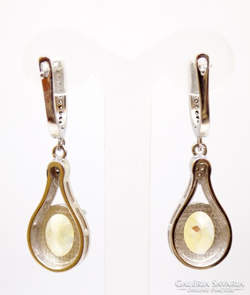 Silver dangling earrings with citrine stones (zal-ag107478)