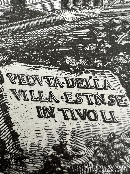 G. Piranesi veduta della villa estinse intivoli print etching copperplate