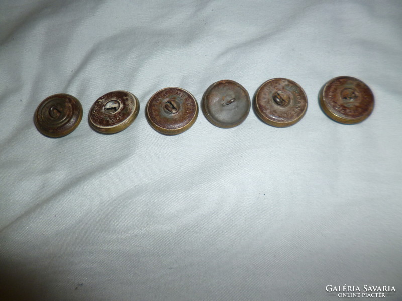 6db antik réz vasutas ruházat gomb