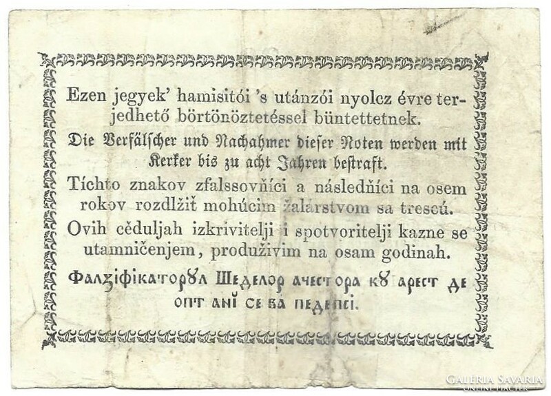30 harmincz pengő krajczárra 1849 nem csillagos