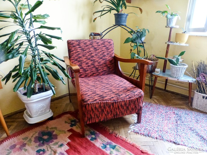 Beautiful red, art deco armchair