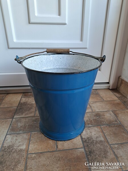 Blue jaszkissér enameled enameled bucket legacy antique nostalgia water bucket