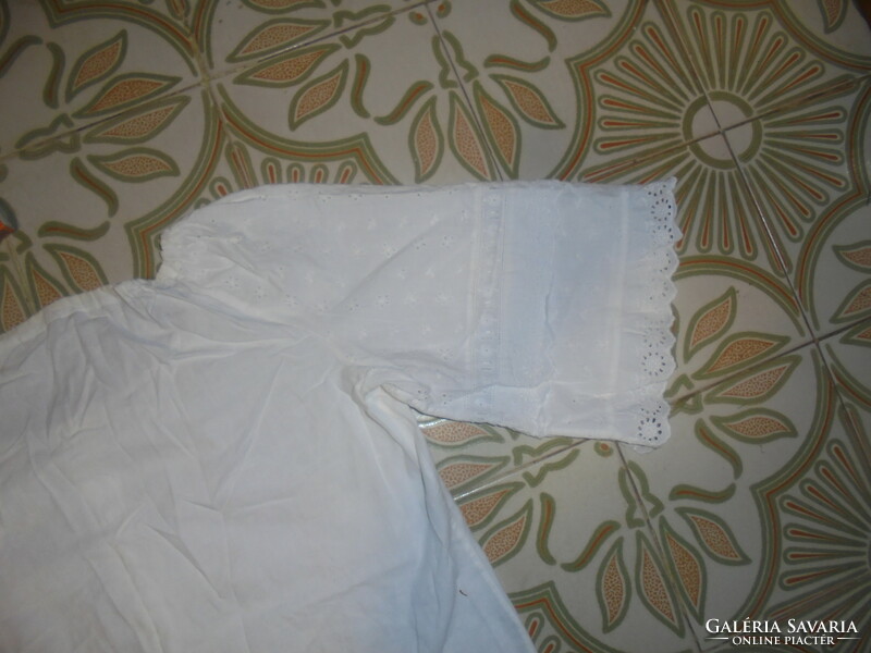Vintage fehér madeirás női ing, blúz