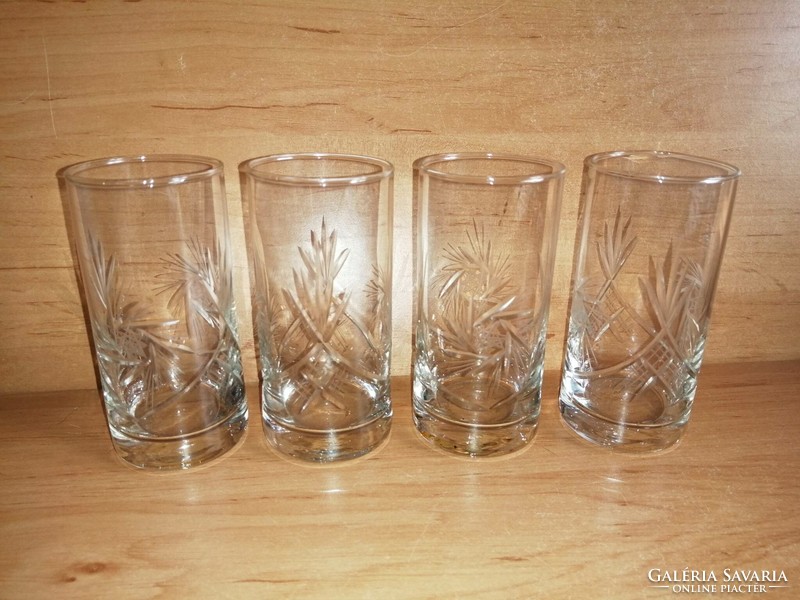 Cut glass tumbler set 4 pcs in one - 11 cm high (1/k)