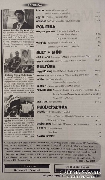 Hungarian orange magazine 1997/15 tórcsik mari jaruzelski pető ivan henry rollins space odyssey