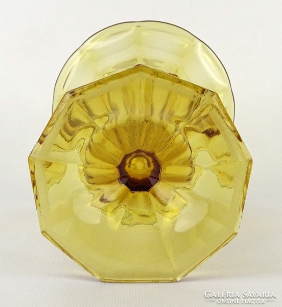 1N213 old amber pressed glass vase 23 cm