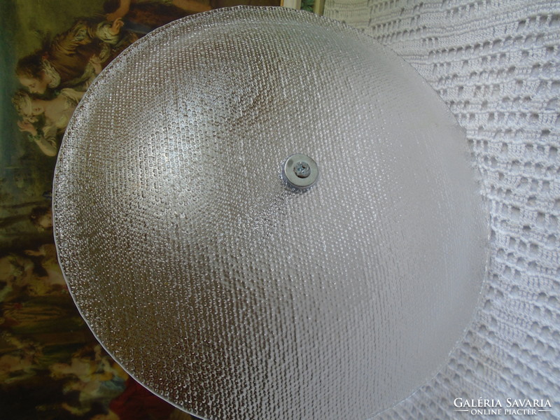 New, two-story glass cake plate, offering.
