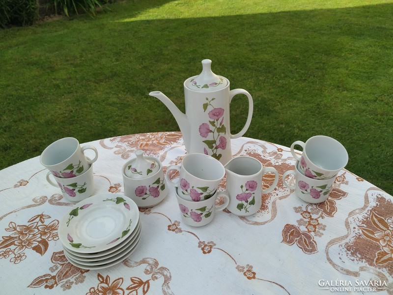 Alföldi porcelain coffee set, for six, flowers for sale!