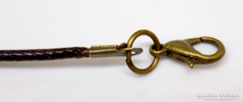 Handmade bronze pendant with textile chain (zal-r75299)