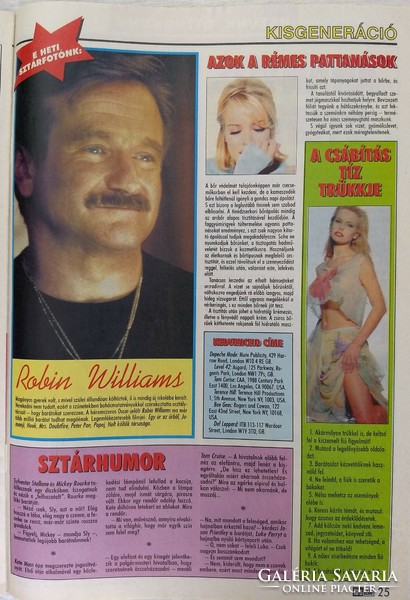 Képes Újság magazin 1997/17 Gillian Anderson David Duchovny X-akták Pokorni Zoltán Robin Williams