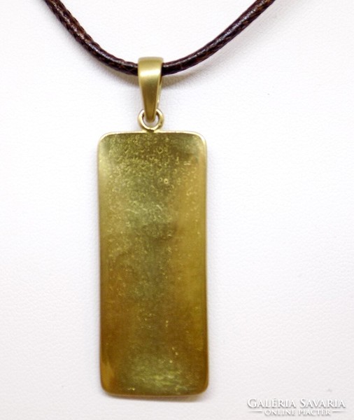 Handmade bronze pendant with textile chain (zal-r75307)