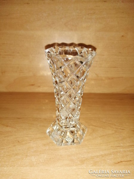 Bohémia üveg ibolya váza 10,5 cm magas (16/K)
