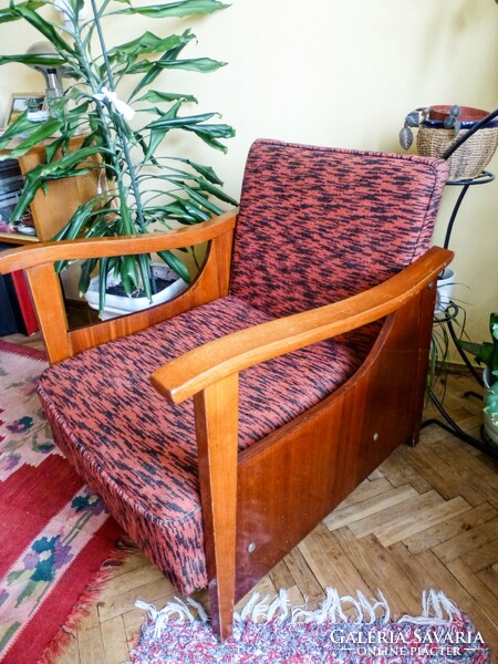 Beautiful red, art deco armchair