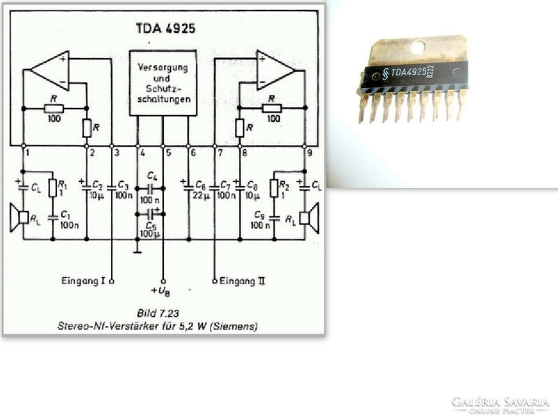 TDA4925 2x5.2W AF Power Amplifier SIEMENS VINTAGE IC 1982 - régi RETRO antik RITKA - 11981