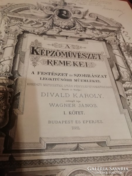 A képzőművészet remekei Divald Károly Wagner János 1882-1883