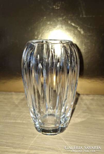 Polished crystal glass vase 11 cm