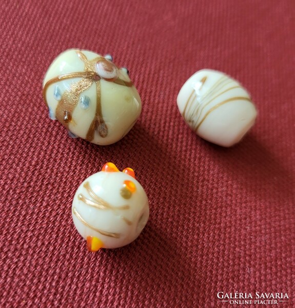 3 porcelain beads for beading for jewelry making