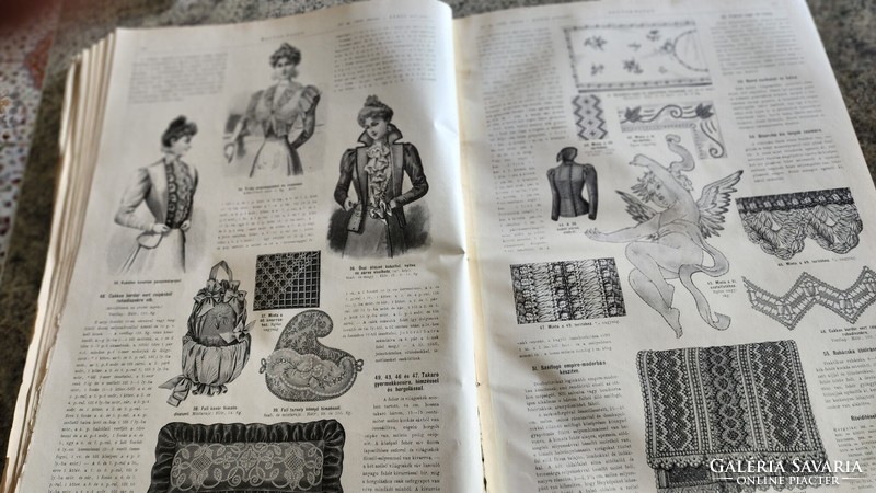 1898 Hungarian bazaar as a working stone for women magazine 380 pages needlework fashion lots of precious steel engravings