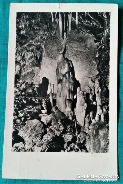 Aggtelek, stalactite cave detail, 1965, printed postcard
