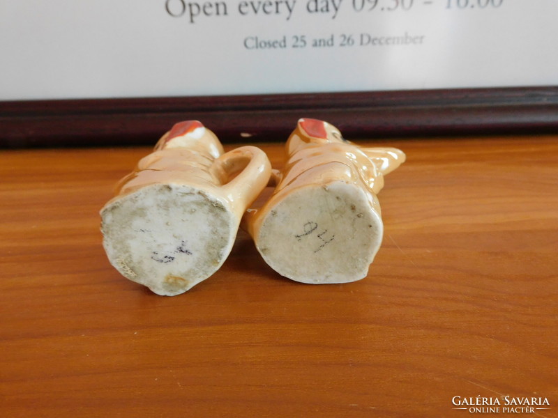 Antik figurális lüsztermázas kávétejszín kiöntők párban - tacskók