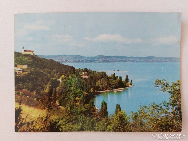 Retro postcard Tihany skyline