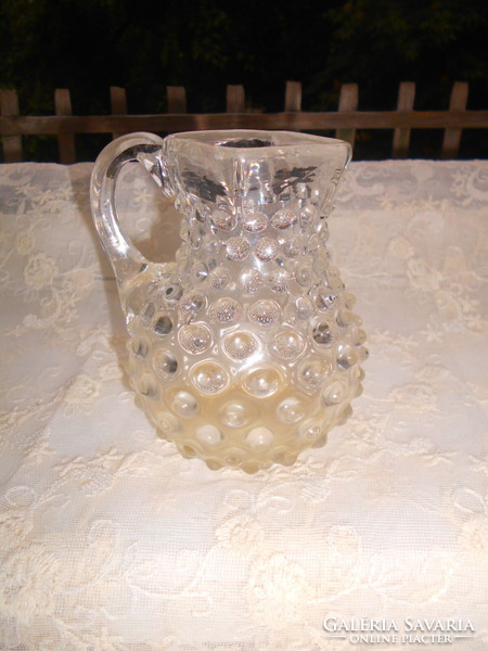 Antique cam christening jug- torn glass 11 cm