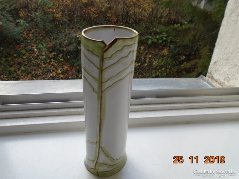 Hand-crafted, signed margit scroll vase