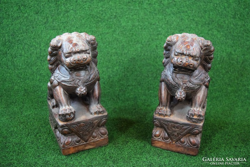 Genuine old stone foo lion couple from china!