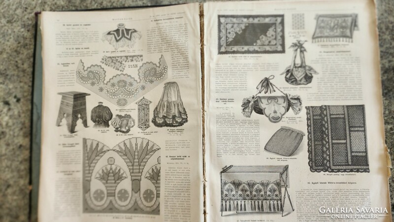 1896 Hungarian bazaar as a working stone for women magazine 380 pages needlework fashion lots of precious steel engravings